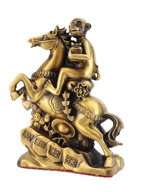 纯生铜马封侯摆件大小号马到成585628功猴上子抱印家居金肖属工艺