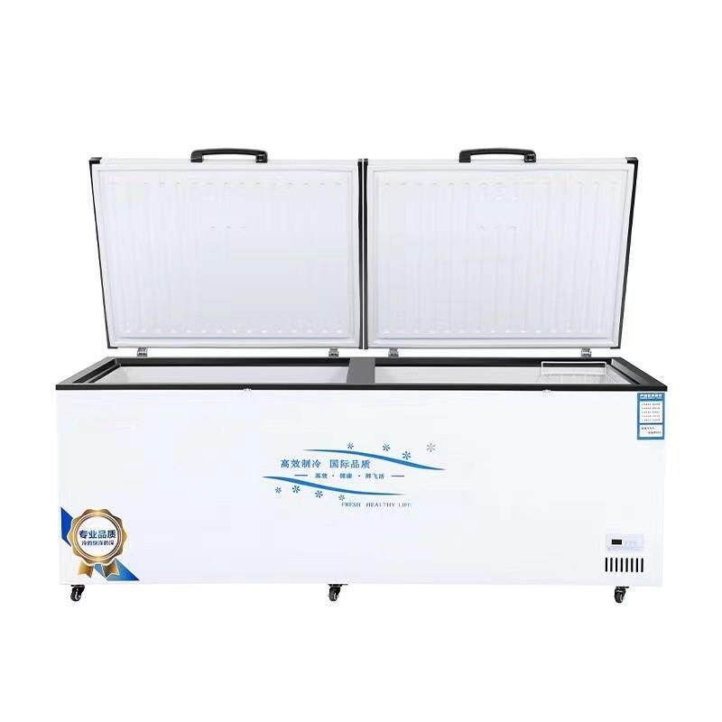 商用超市冰用柜双温双室冷式柜卧冷柜一冷边冻一边冷藏两冰柜速冻