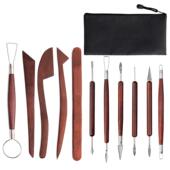 打艺具工1XAE2件套装 陶石塑粘土雕刻刀陶泥孔器修坯扁丝细节针