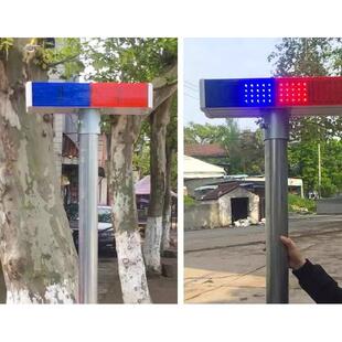 太阳红能爆闪灯道路施工蓝面夜间ED频L闪双警示灯交通路障信号灯