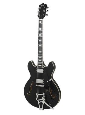空心F孔爵士电吉他22品杨木初学专业演奏摇滚乐器吉他guitar