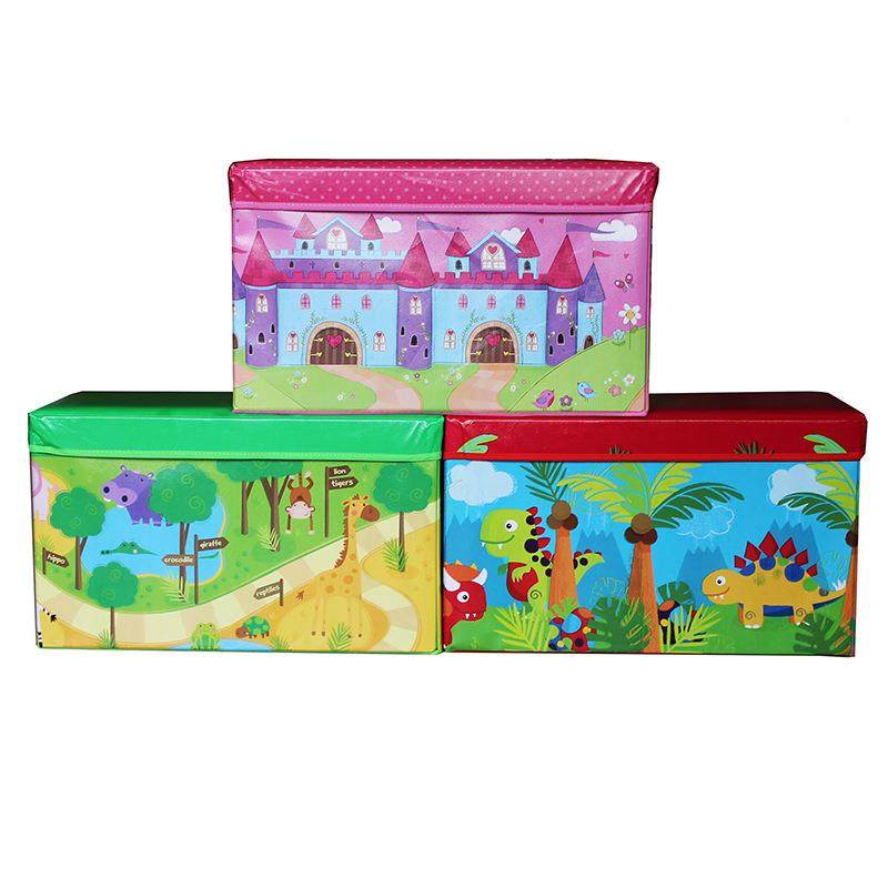 厂销卡通恐龙图直案储物折凳覆膜无纺布儿童大号衣物收纳叠家凳子,收纳整理,收纳凳,淘宝优惠券,粉丝福利购,淘宝优惠卷