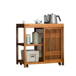 移动茶水樱桃木实木茶桌边阳台小茶桌壶小型樱桃木大家用烧柜水一