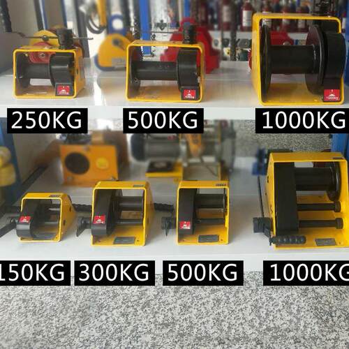 500kg1000kg自锁手摇绞盘船用重型手动卷轴卷扬机涡轮蜗杆微型绞