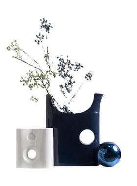 厂家直供月形陶瓷花器白色瓶NUK样蓝间客花厅电视板柜卧室居家装