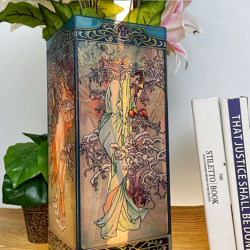 欧式桌面小屏风摆件彩绘玻璃中国风特色礼品工艺品花瓶装饰品现货