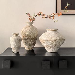 态生活复古景德镇陶瓷花瓶诧寂风手工粗陶罐禅意民宿茶室软装 摆件