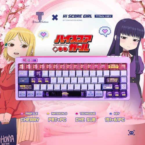 泰坦国度高分少女主题键帽151/38键原厂高度PBT+PC透光made68键帽