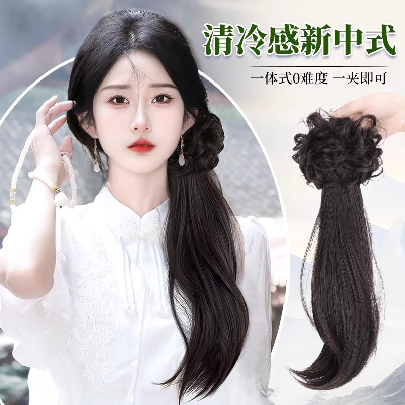假发马尾女新中式抓夹半扎汉服