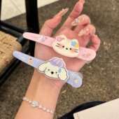 萌趣卡通猫咪小狗大号发夹甜美可爱亚克力鸭嘴夹无痕夹一字夹发饰