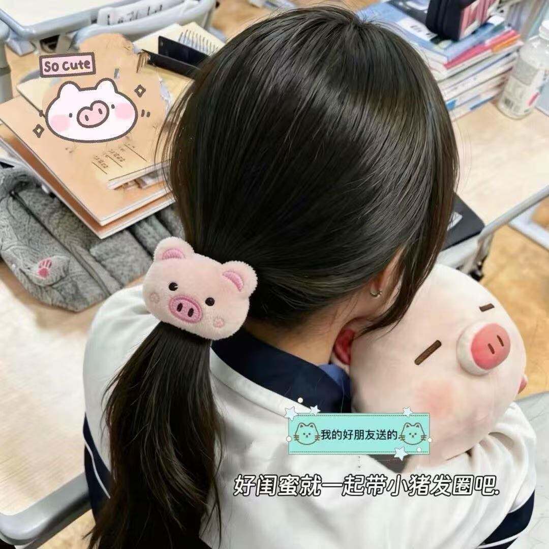 可爱黄鸡发圈萌系扎发神器黑色发绳头发皮筋儿童发夹卖萌头饰