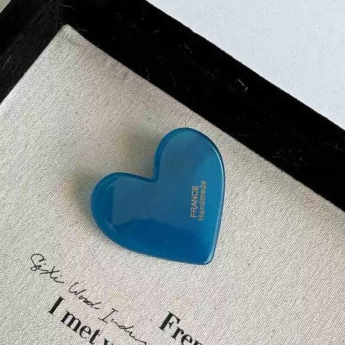 高级糖果醋酸爱心蓝色发夹小众卡子发卡侧边少女刘海夹子头饰发饰