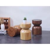 北欧实木墩子原木边几圆形凳子创意木头树墩根雕矮凳民宿树桩摆件