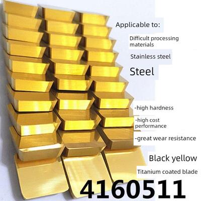 株洲四方铣刀片单面4160511镀钛涂层黄色 黑色3130511 不锈钢用