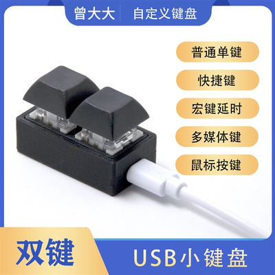 USB小键盘  双键 2键 音游键盘 复制粘贴键机械自定义快捷键 迷你