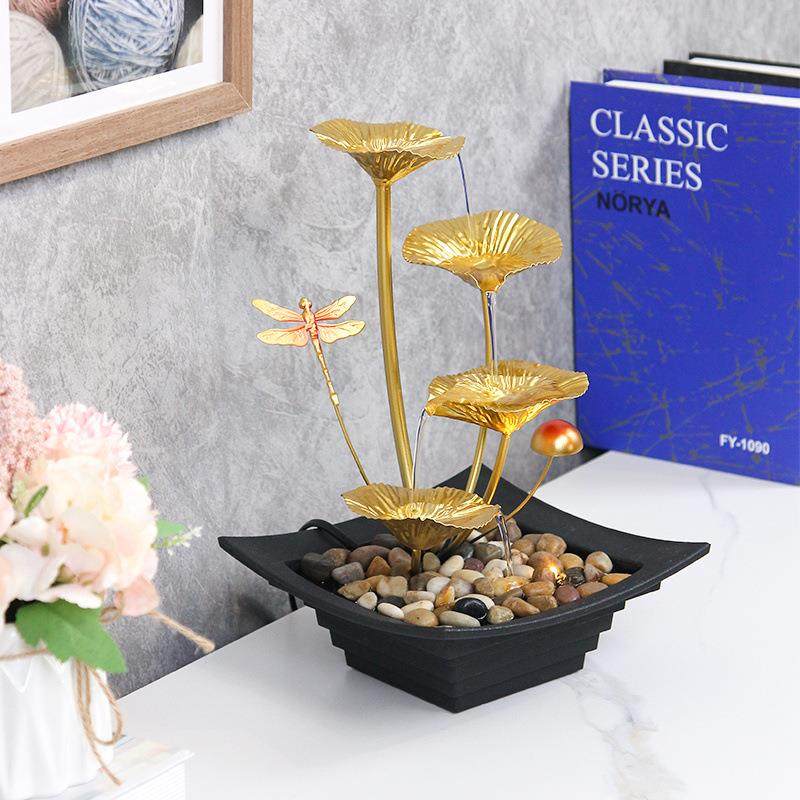 简厅约桌面流水装水饰景观客办公室OJL循环艺铁摆件乔迁开业礼品