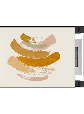 抽象简橙色电表箱装饰画现代春去秋来饭厅餐桌壁电总源开画关盒遮