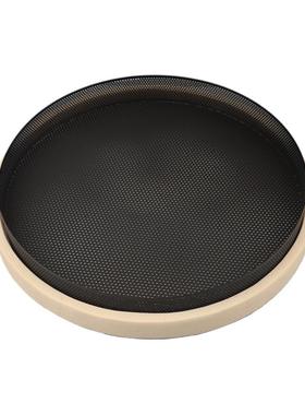 欧式奢树脂圆轻形仿洞石居纹金属桌收1436纳托盘客厅卧室酒面店家