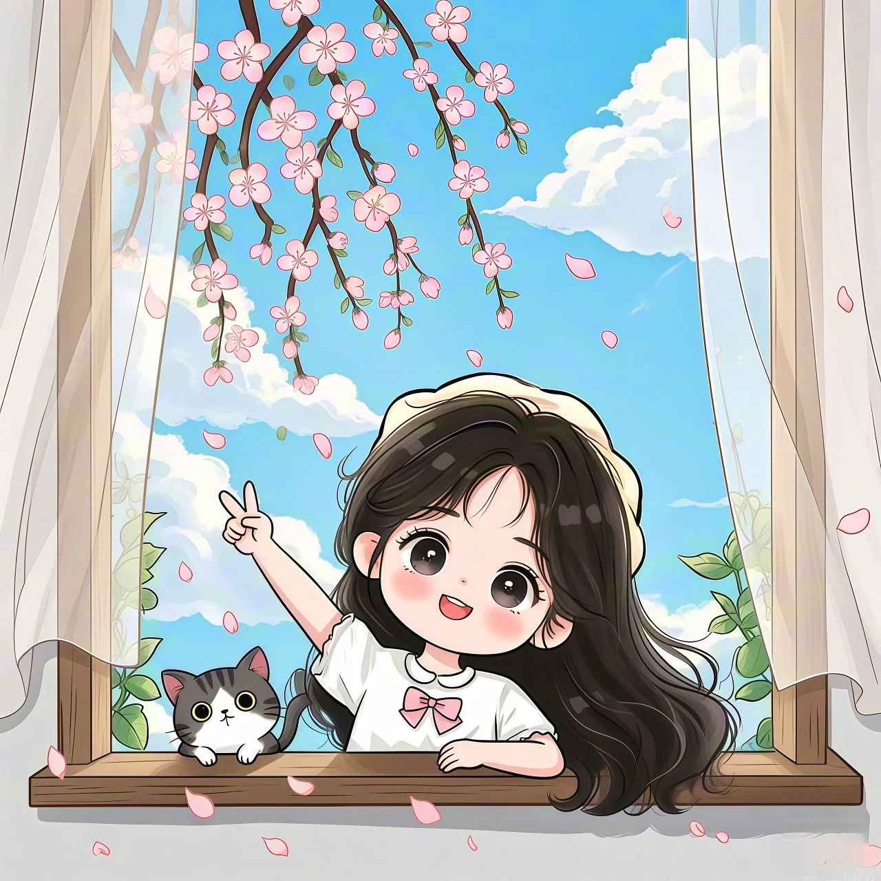 动漫可爱女生头像ins高清小清新美图素材