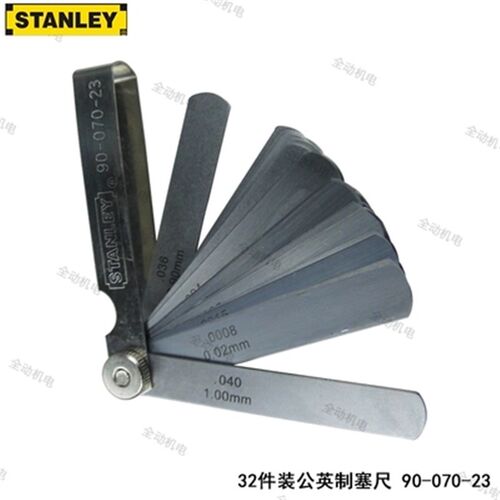 STANLEY 史丹利 32件装 塞尺 公 英制 0.02-1.00mm 90-070-23