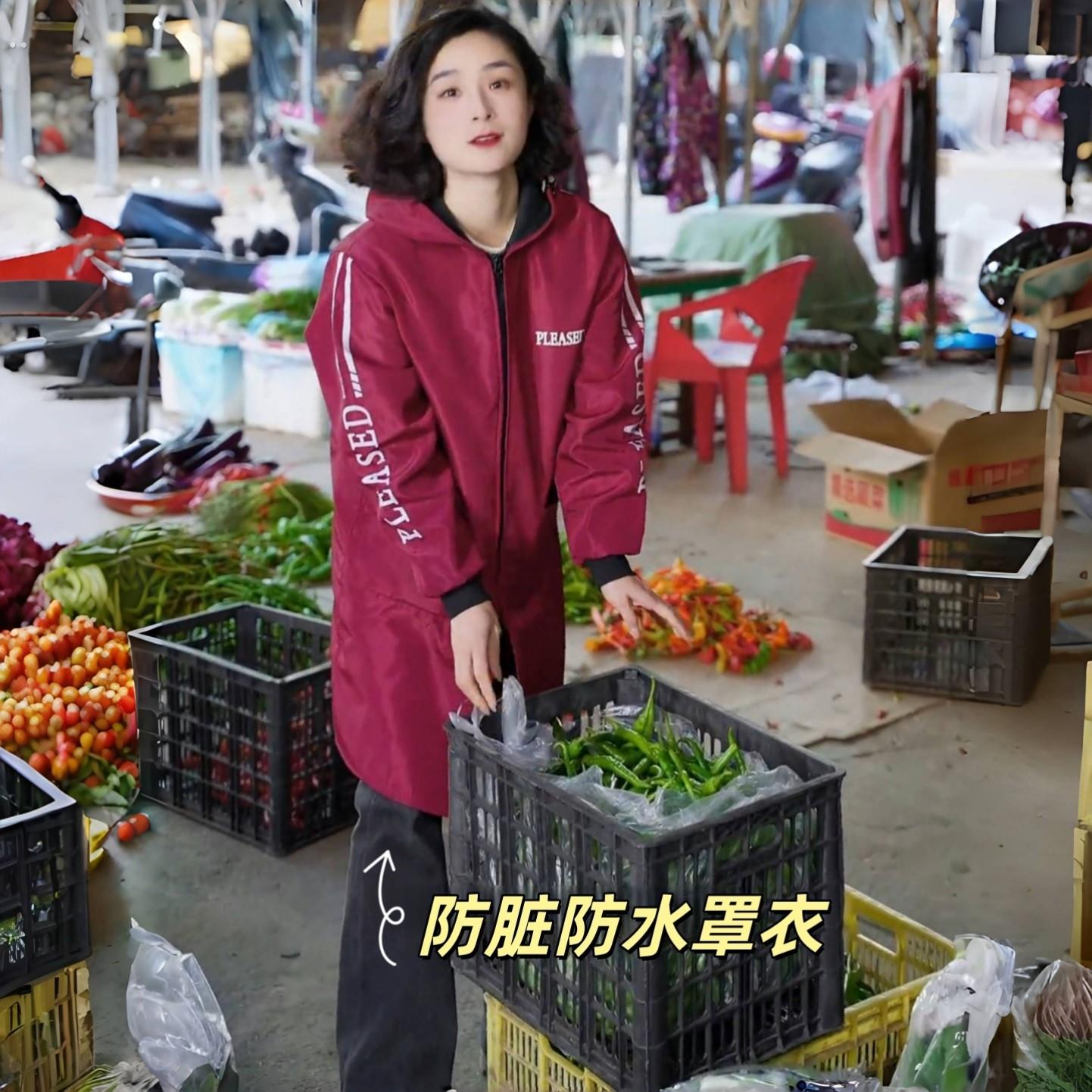 罩衣上班专用年轻款小个子过冬外套式罩衣大人厨房防水防油可外穿