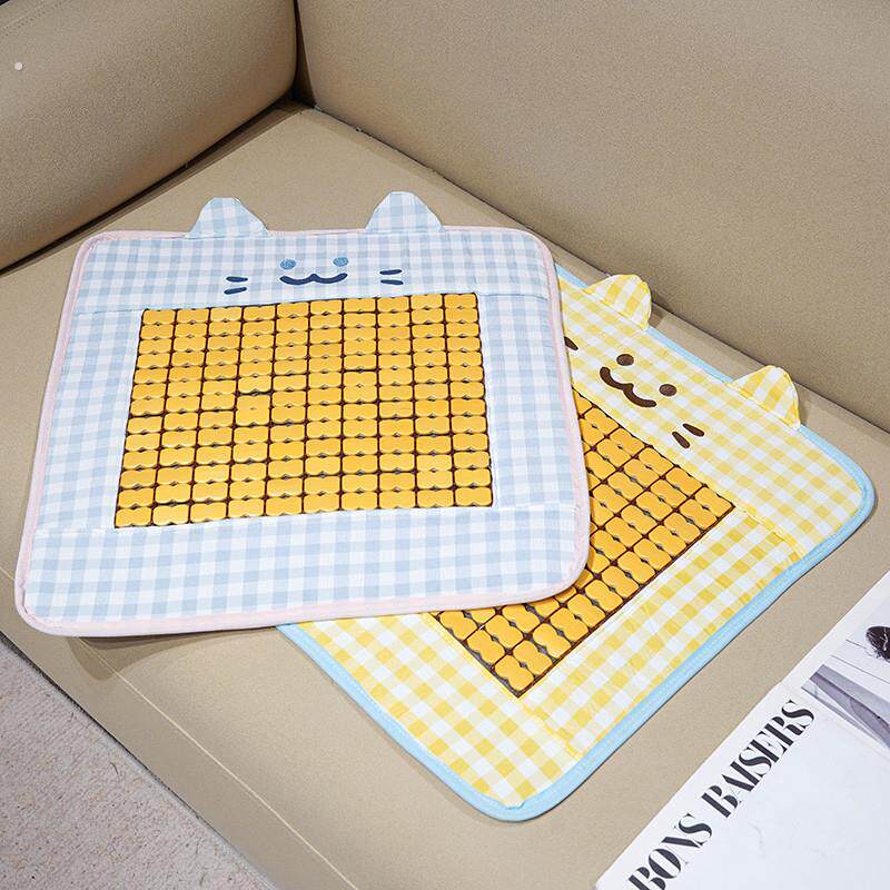 可爱猫咪麻将凉席坐垫夏季竹席凉垫办公室椅垫沙发垫汽车屁垫透气
