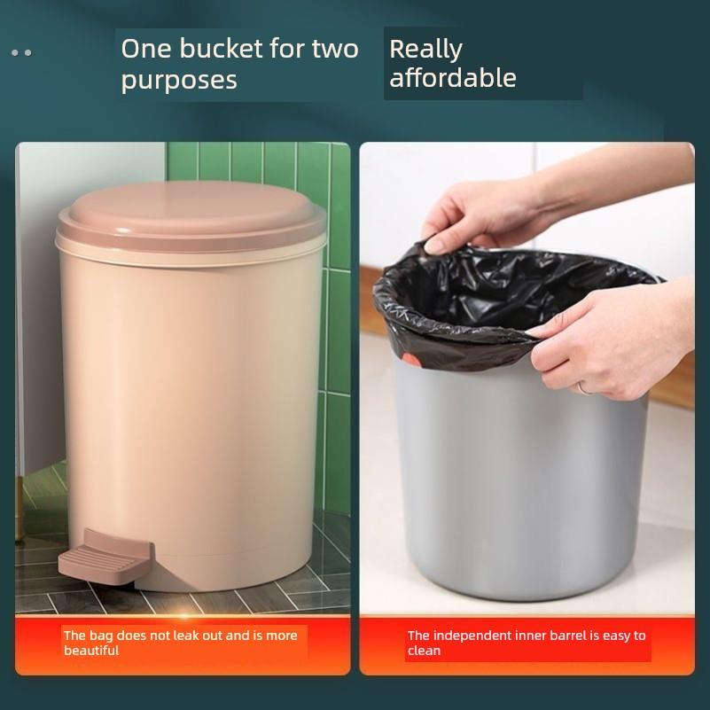 脚踏式垃圾桶带盖家用脚踏式厨房创意垃圾桶卧室办公室浴室除臭剂