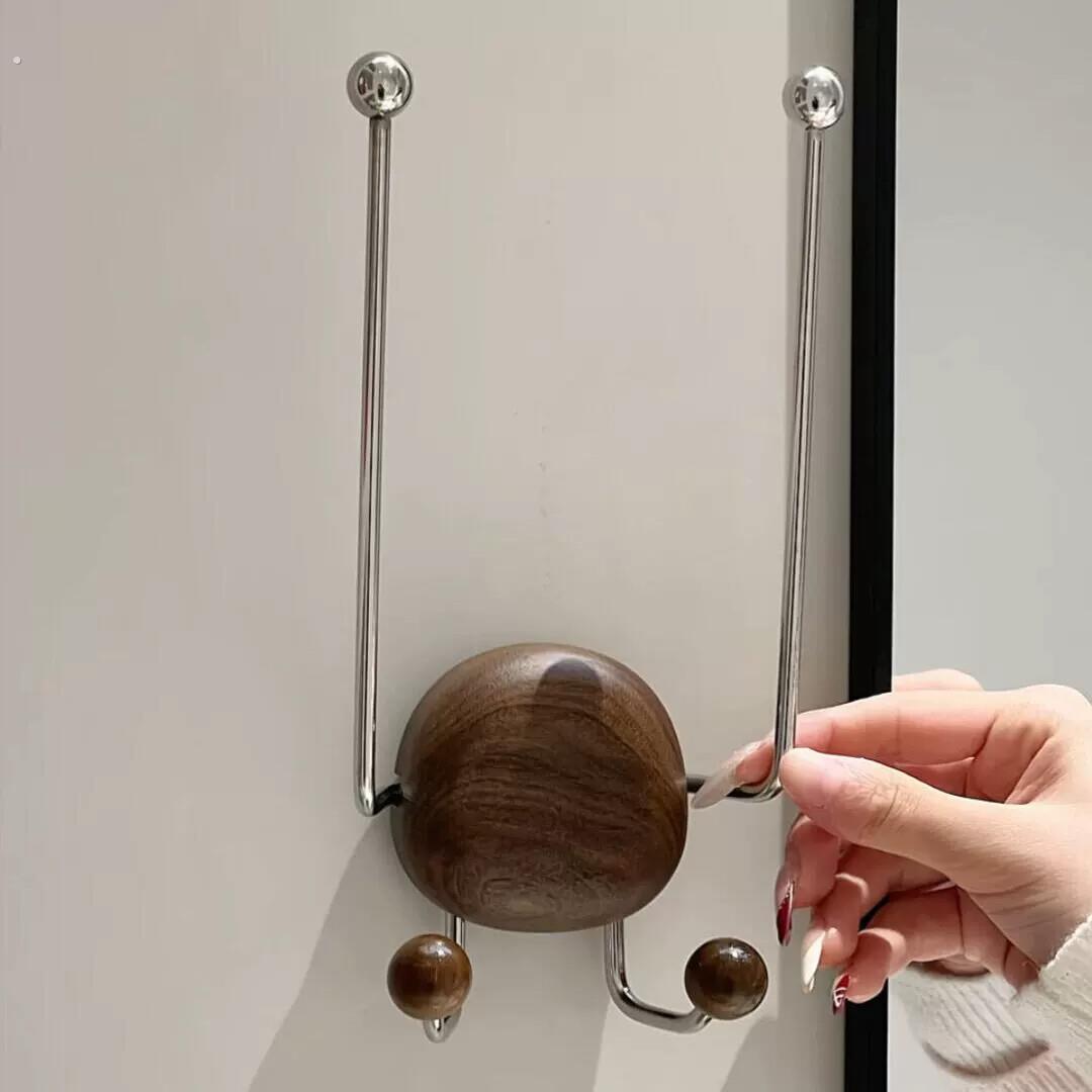 吸盘壁挂架发绳发箍收纳神器胡桃木浴室头绳收纳架发圈发饰展示架