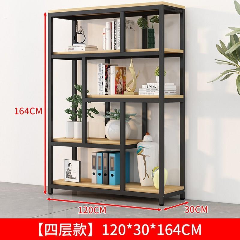 铁艺屏风隔断置物架办公室挡板书架落地柜创意镂空多层收纳展示架
