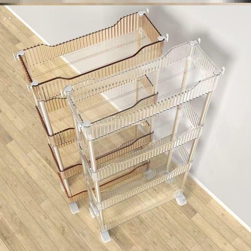 置物架落地ins风网红透明小推车落地多层窄缝夹缝收纳门口置物架