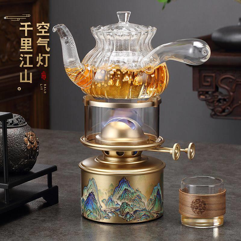 久堂 纯黄铜空气灯烧水炉新中式家用煮茶炉器潮汕功夫茶具酥油灯