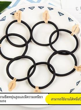 黑色发圈无接缝头绳扎马尾发绳不伤发高弹力耐用简约百搭毛巾圈女