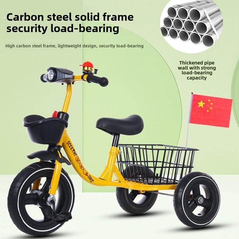 儿童三轮车2-3-4-5-6岁婴儿放大后桶音乐踏板自行车