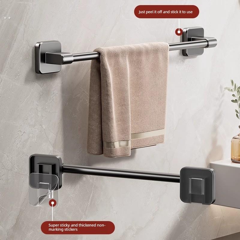 毛巾架卫生间免打孔浴室架子置物架壁挂式厕所洗手间毛巾挂杆单杆