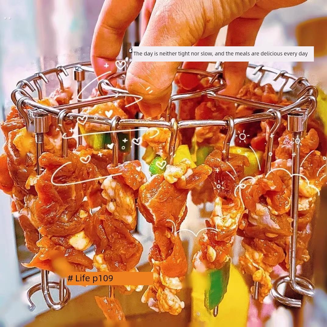 空气炸锅烤架家用04不锈钢立式烤架烤鸭烤炉烧烤烤架肉串架串架支