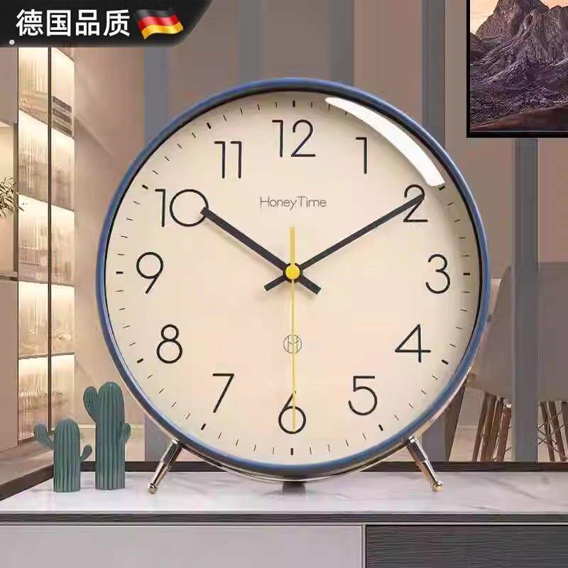 德国闹钟摆台式时钟座锺老人家用客厅静音座钟摆件桌面钟表摆放式