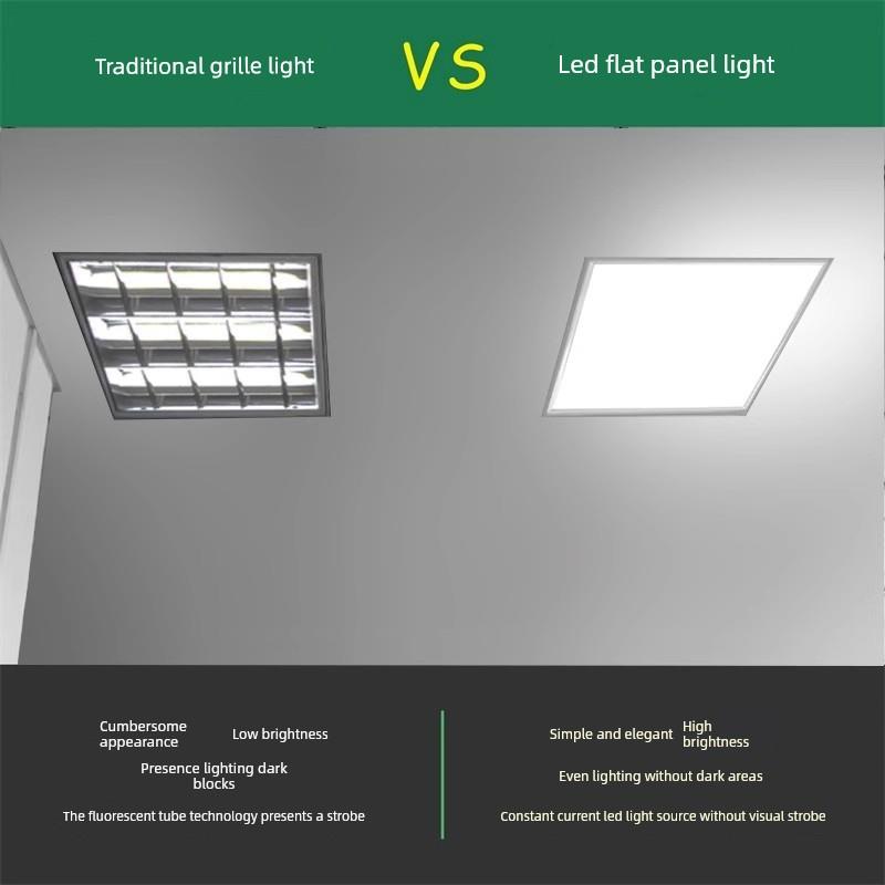600x600弹簧卡扣LED平板灯300x600x1200石膏板嵌入式开孔595x595