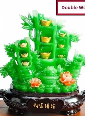 财富倍增竹子摆件创意工艺品招财客厅装饰办公店铺风水开业礼品