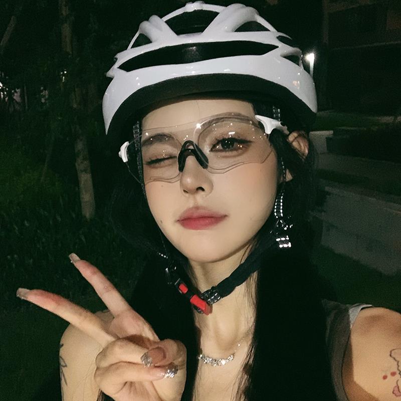 超轻无框变色骑行眼镜女款潮户外运动自行车登山防风护目镜男墨镜