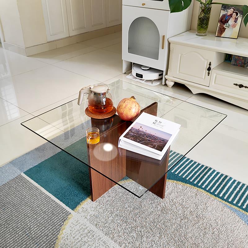 茶几客厅家用2024新款钢化玻璃网红极简复古风简约现代创意高级感