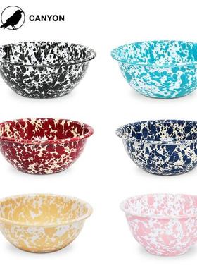 现货美国Crow Canyon Home搪瓷琺瑯复古饭碗甜品沙拉碗燕麦碗汤碗