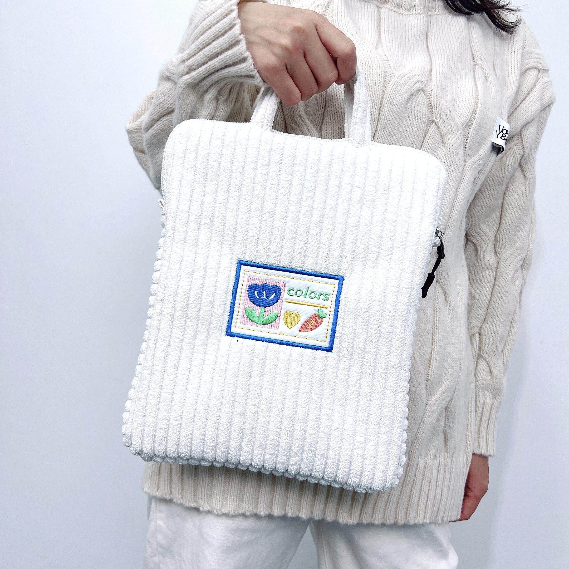 高颜值灯芯绒11寸平板收纳包斜挎 适用于华为 ipad平板收纳包手提