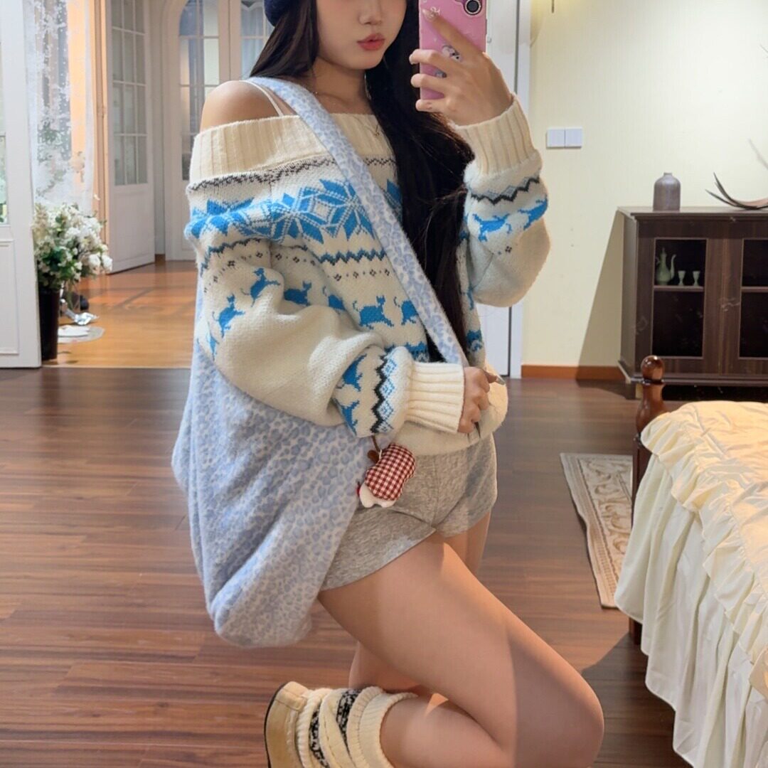 可爱甜妹毛绒斜挎托特包包女2025大容量托特包休闲轻便豹纹单肩包