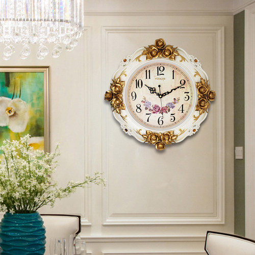 欧式时尚钟表挂钟客厅静音石英钟装饰钟家用挂表创意简约时钟