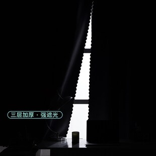 窗户遮挡帘 涤纶新款 魔术贴简易窗帘免打孔安装 遮光遮阳布自粘式