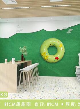 网红仿真卡通甜甜圈模型雕塑壁挂甜品蛋糕店奶茶店门头玻璃钢装饰