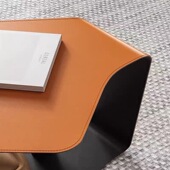 意式 设计师沙发边几轻奢边几角几客厅小茶几客厅沙发网红马鞍皮