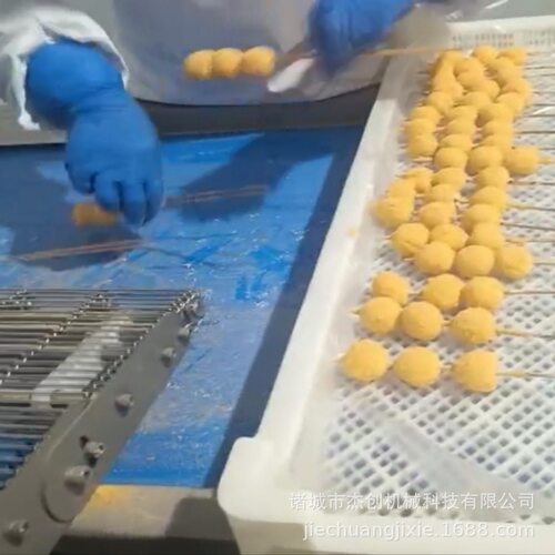 鹌鹑蛋上浆机 鹌鹑蛋上糠机 穿签鹌鹑蛋上浆裹糠流水线设备