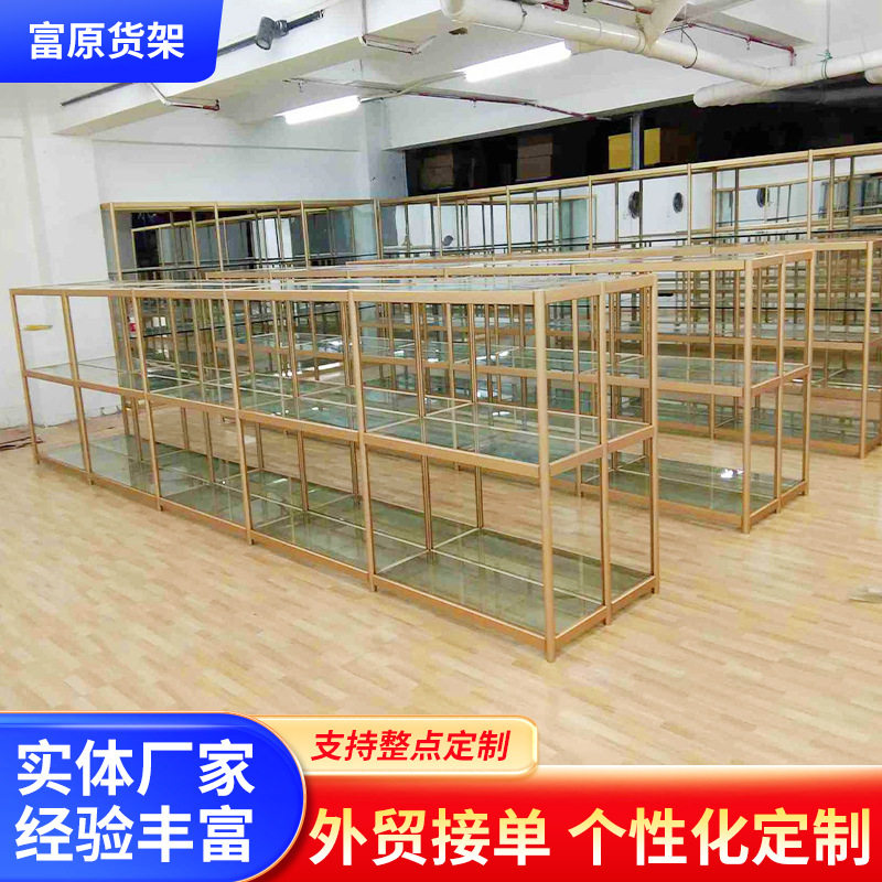 化妆品产品展示柜透明推拉玻璃门带锁礼品柜简易商品展示柜商场柜
