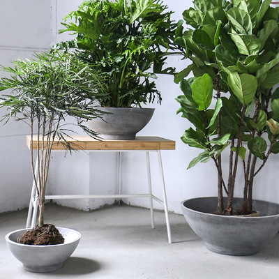 亿阳园林简约工业风方形镁泥花盆户外庭院别墅景观